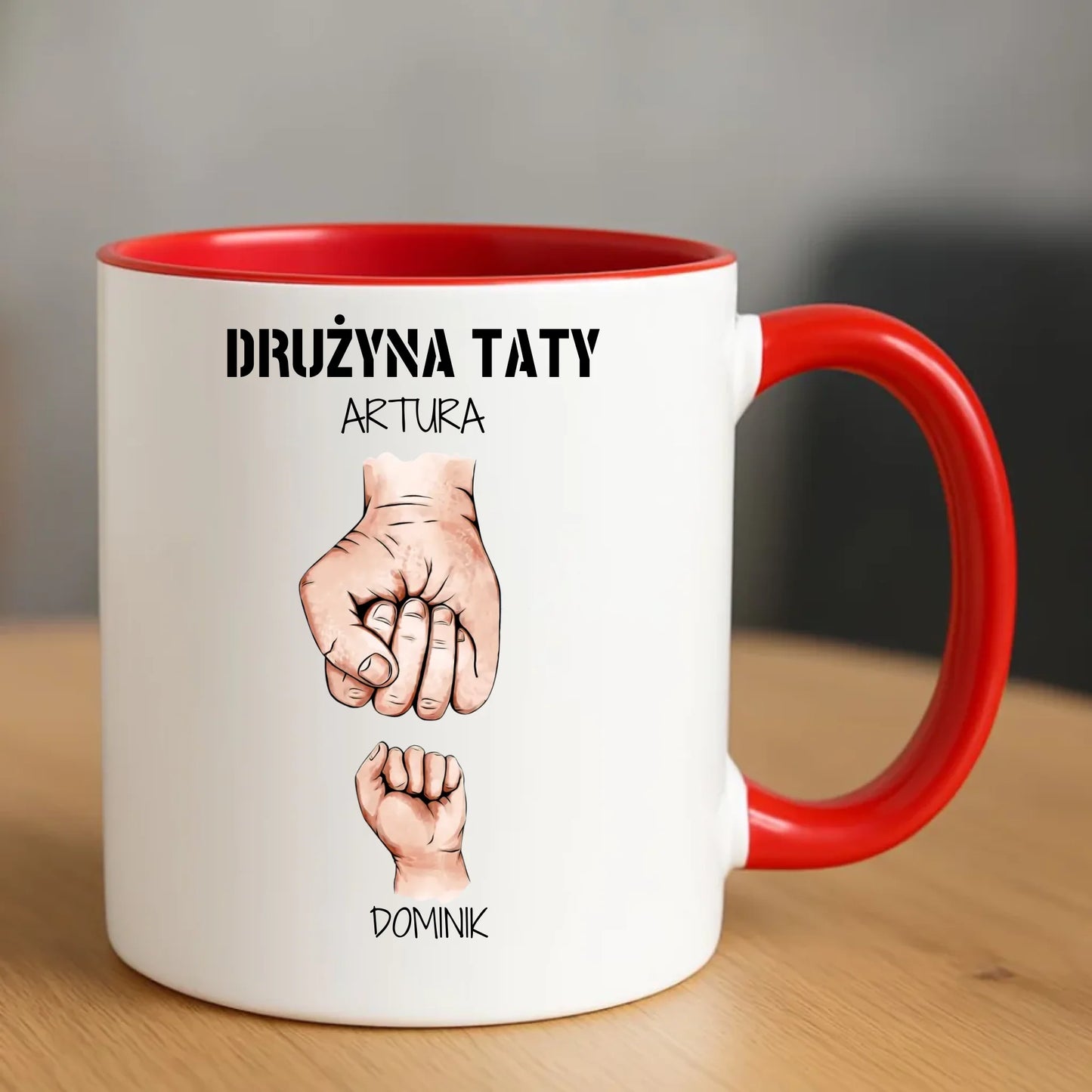 Kubek dla taty - Drużyna taty 1-6 imion dzieci - personalizowany DT01