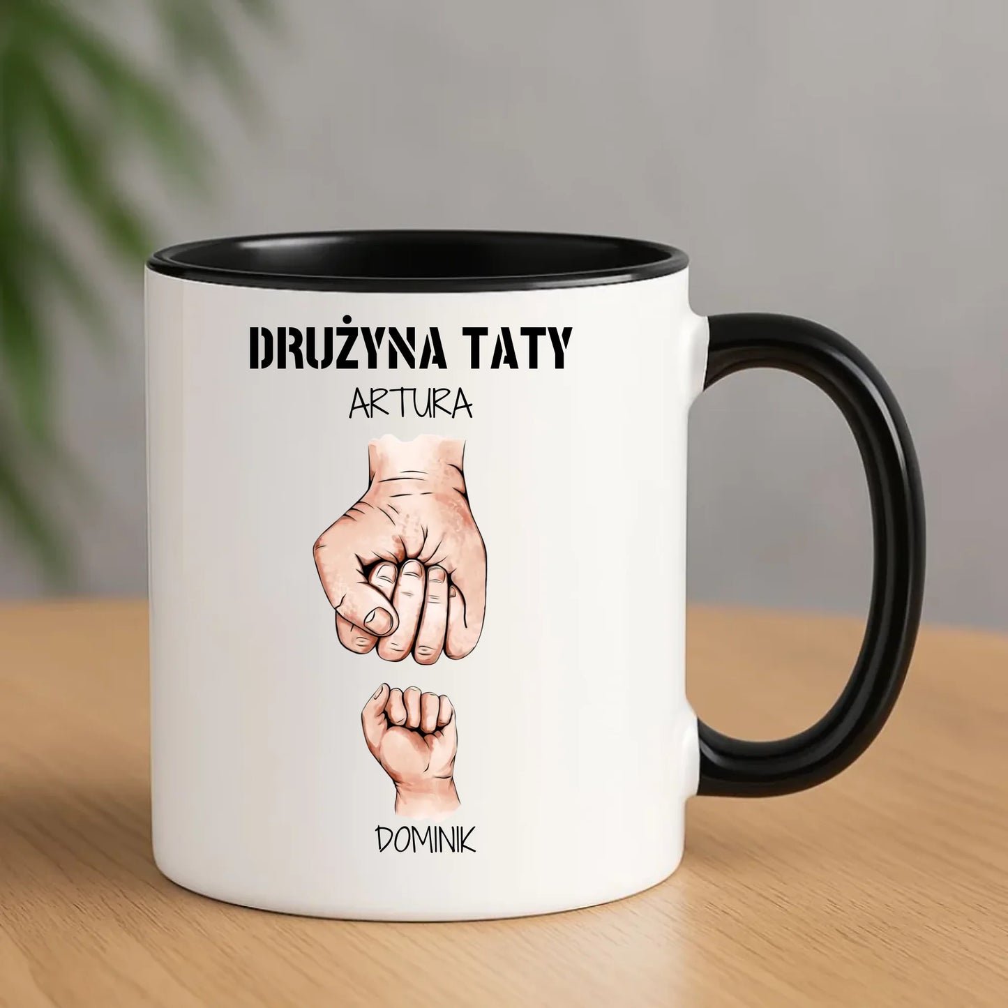 Kubek dla taty - Drużyna taty 1-6 imion dzieci - personalizowany DT01