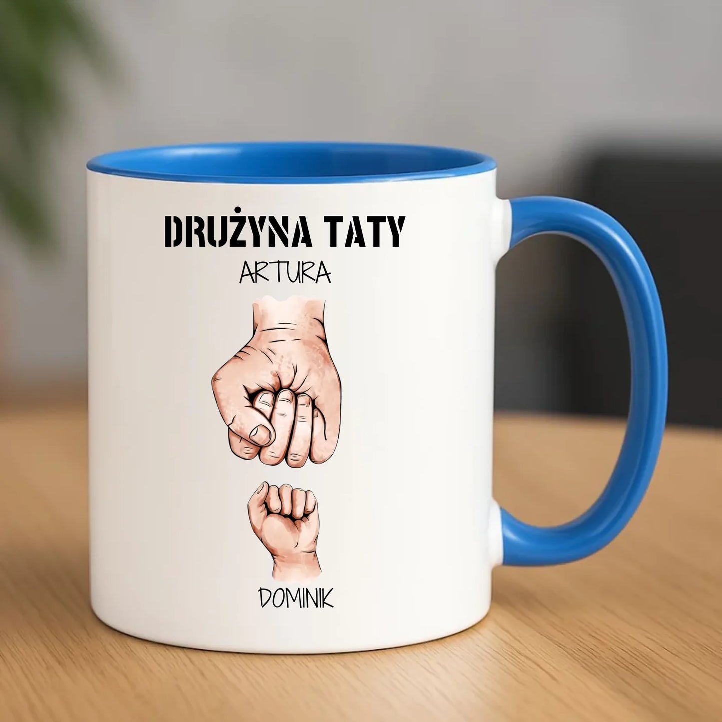 Kubek dla taty - Drużyna taty 1-6 imion dzieci - personalizowany DT01