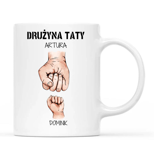 Kubek dla taty - Drużyna taty 1-6 imion dzieci - personalizowany DT01