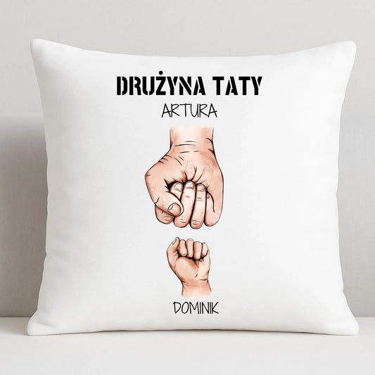 Poduszka dla taty - Drużyna taty 1-6 imion dzieci - personalizowana DT01