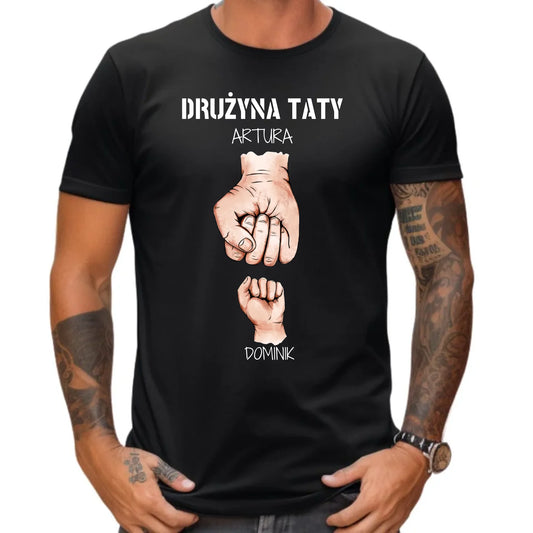 Koszulka dla taty - Drużyna taty 1-6 imion dzieci - personalizowana DT01