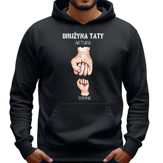 Bluza z kapturem dla taty - Drużyna taty 1-6 imion dzieci - personalizowana DT01