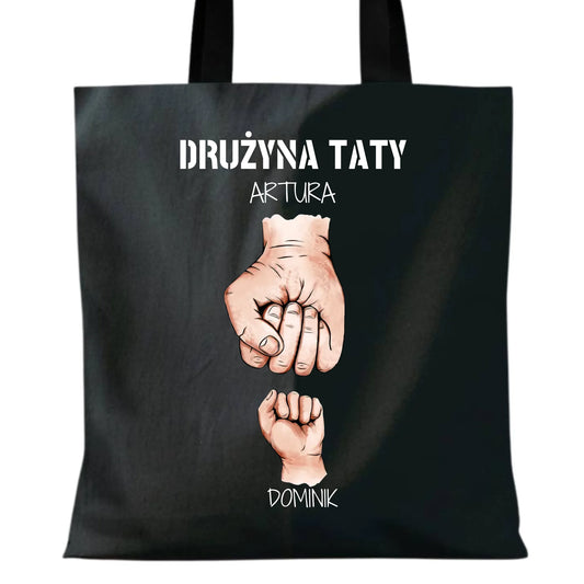 Torba dla taty - Drużyna taty 1-6 imion dzieci - personalizowana DT01
