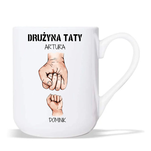 Kubek elegant dla taty - Drużyna taty 1-6 imion dzieci - personalizowany DT01