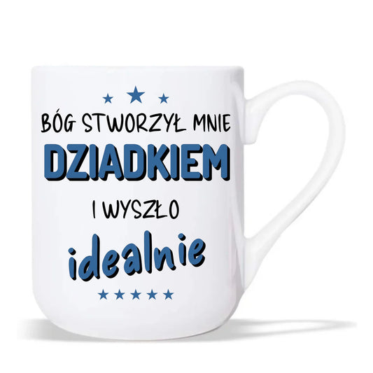 Kubek elegant dla dziadka - Bóg stworzył mnie dziadkiem i wyszło idealnie D08 - StoryCups.pl