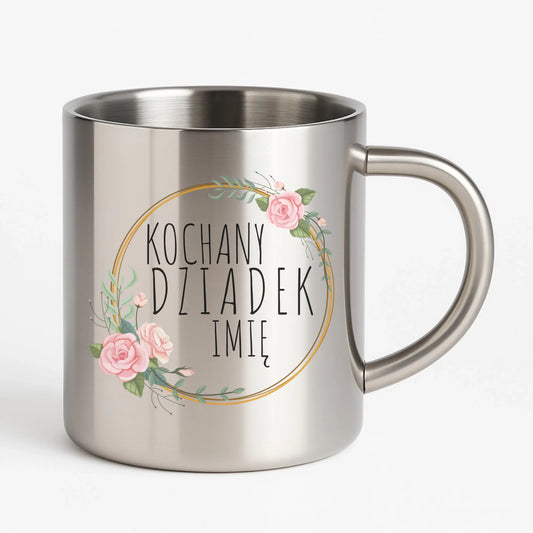 Kubek metalowy dla dziadka - Kochany Dziadek - personalizowany D10 - StoryCups.pl