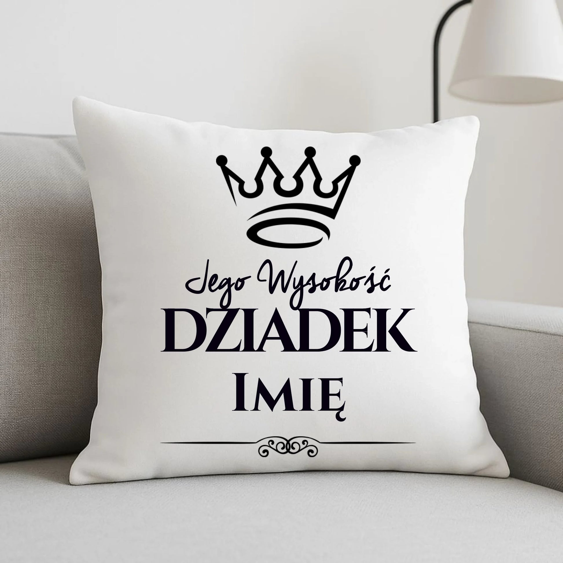 Poduszka dla dziadka - Jego Wysokość dziadek - personalizowana D11 - StoryCups.pl