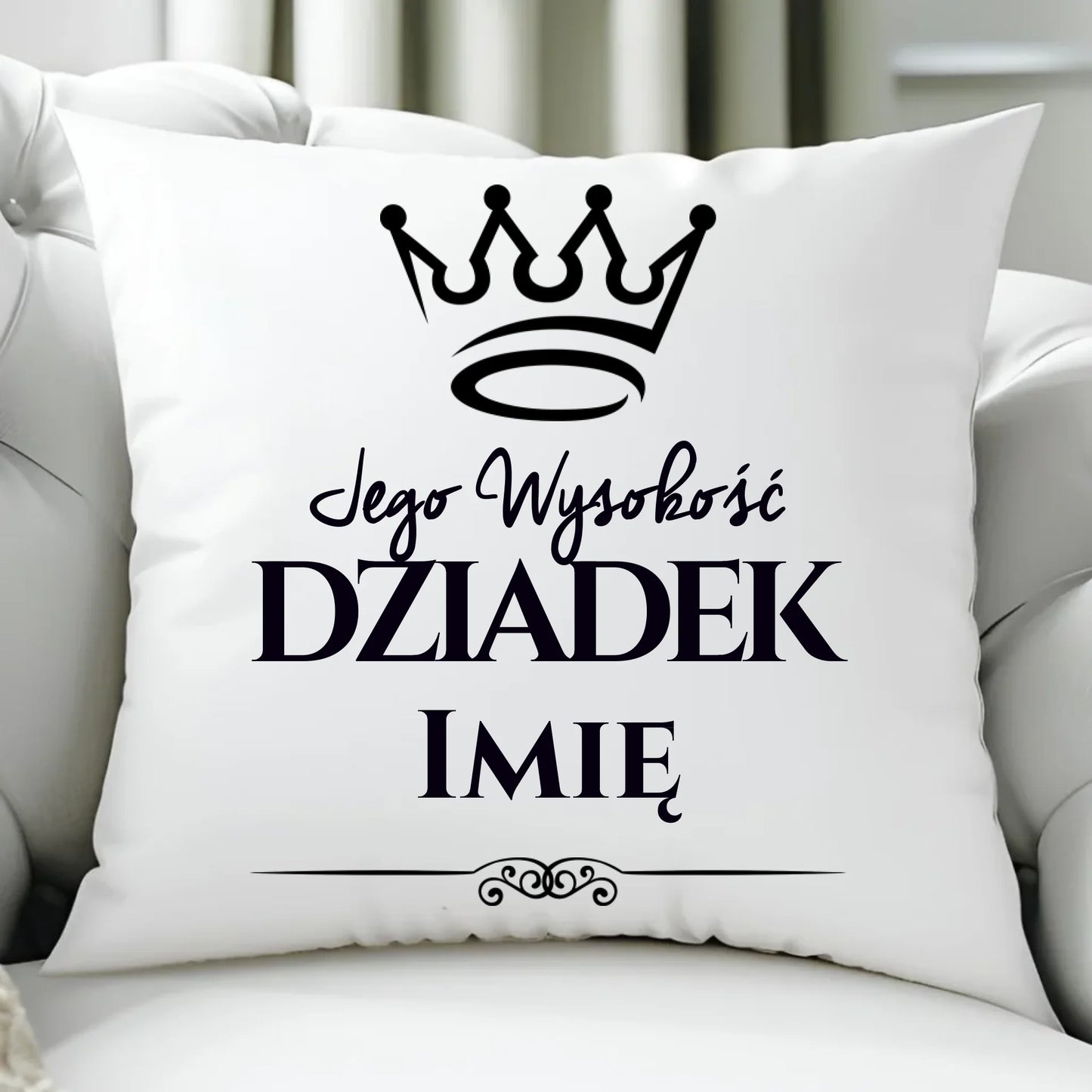 Poduszka dla dziadka - Jego Wysokość dziadek - personalizowana D11 - StoryCups.pl