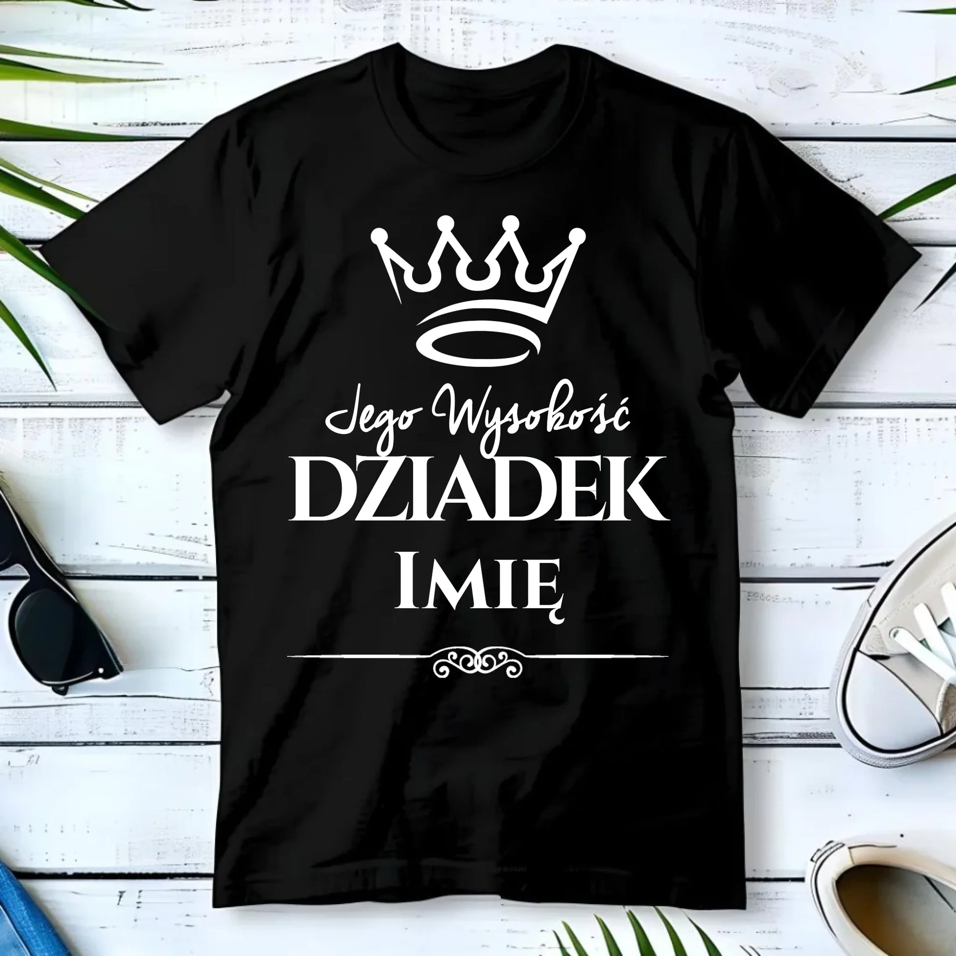 Koszulka dla dziadka - Jego Wysokość dziadek - personalizowana D11 - StoryCups.pl