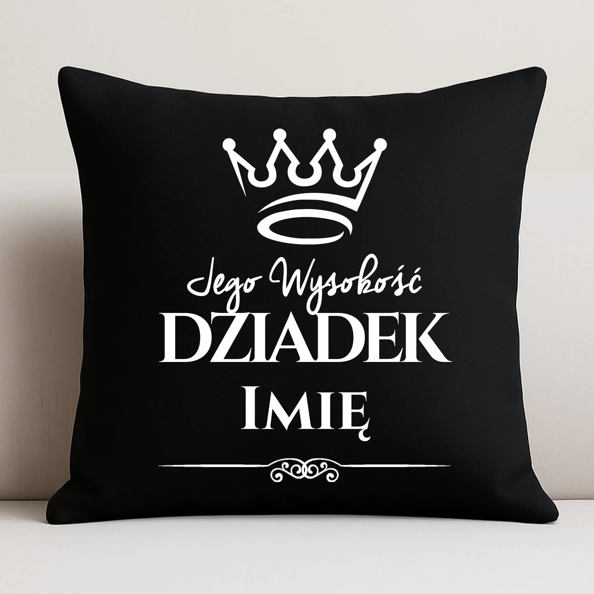 Poduszka dekoracyjna dla dziadka - Jego Wysokość dziadek - personalizowana D11 - StoryCups.pl