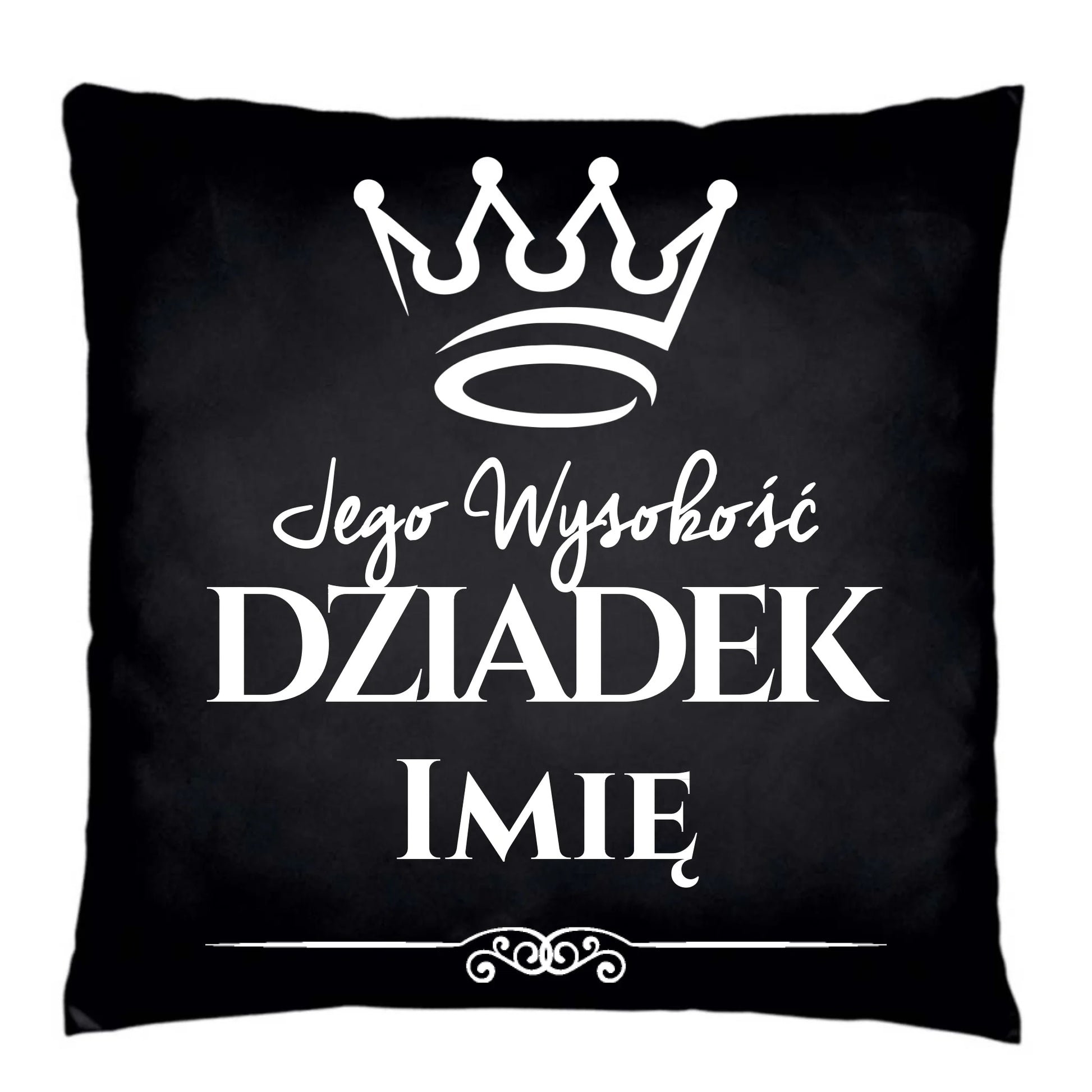 Poduszka dekoracyjna dla dziadka - Jego Wysokość dziadek - personalizowana D11 - StoryCups.pl