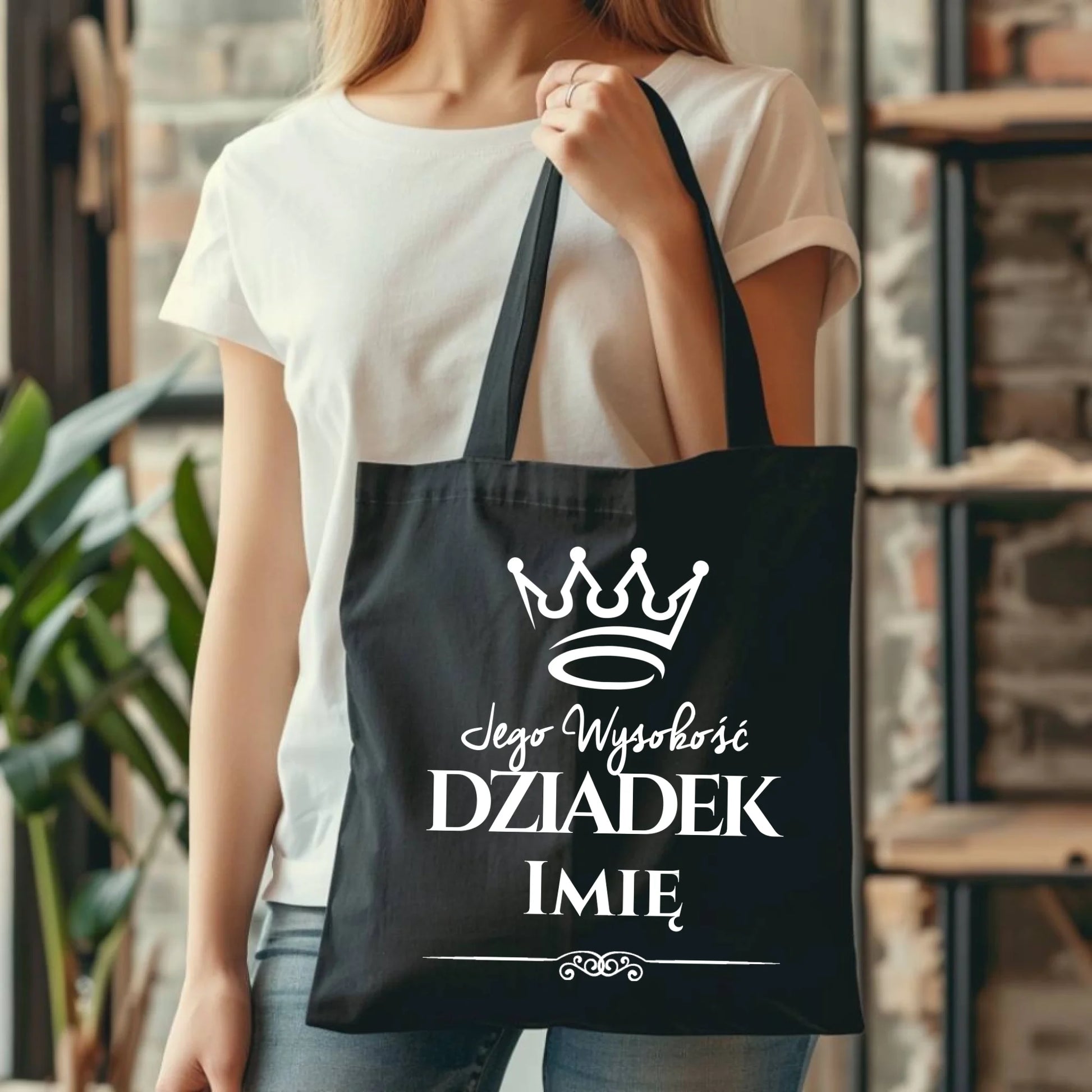 Torba dla dziadka - Jego Wysokość dziadek - personalizowana D11 - StoryCups.pl