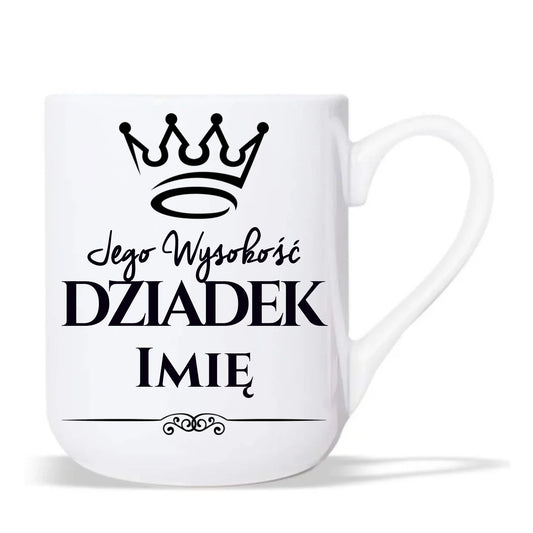Kubek elegant dla dziadka - Jego Wysokość dziadek - personalizowany D11 - StoryCups.pl