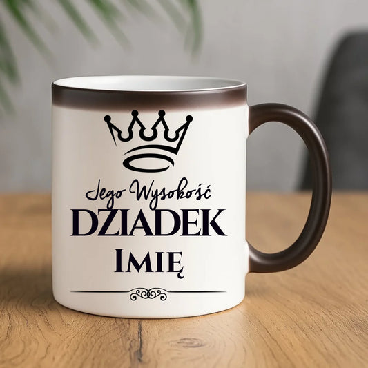 Kubek magiczny dla dziadka - Jego Wysokość dziadek - personalizowany D11 - StoryCups.pl