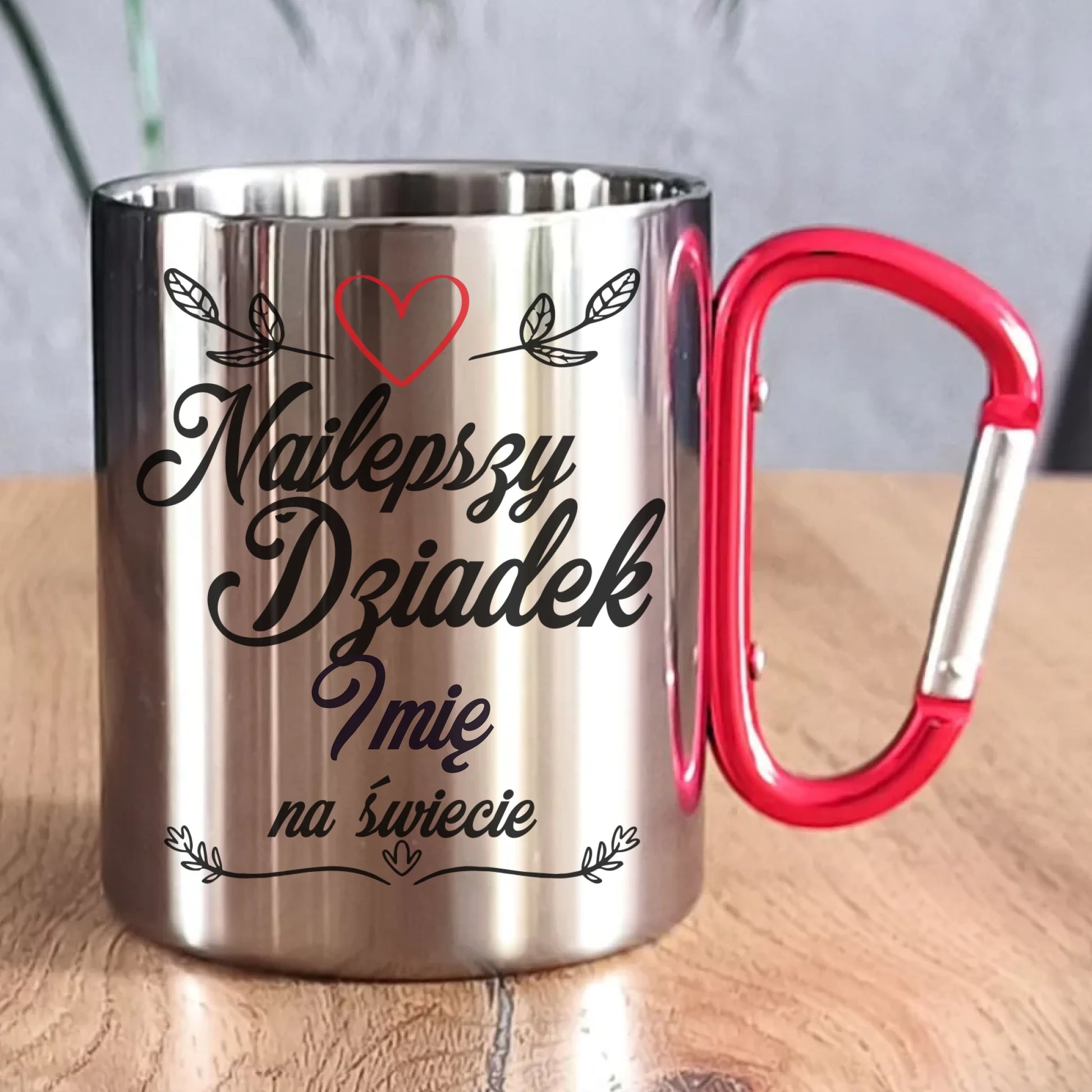 Kubek metalowy dla dziadka - Najlepszy dziadek na Świecie - personalizowany D12 - StoryCups.pl