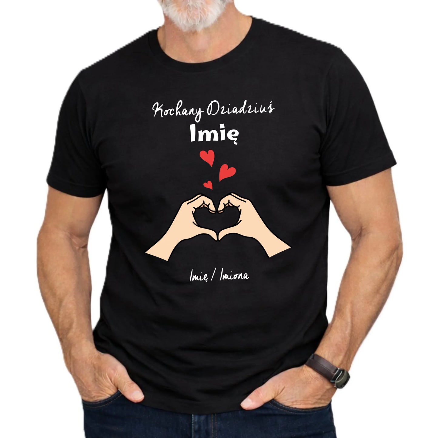 Koszulka dla dziadka - Kochany Dziadek podpis - personalizowana D13 - StoryCups.pl