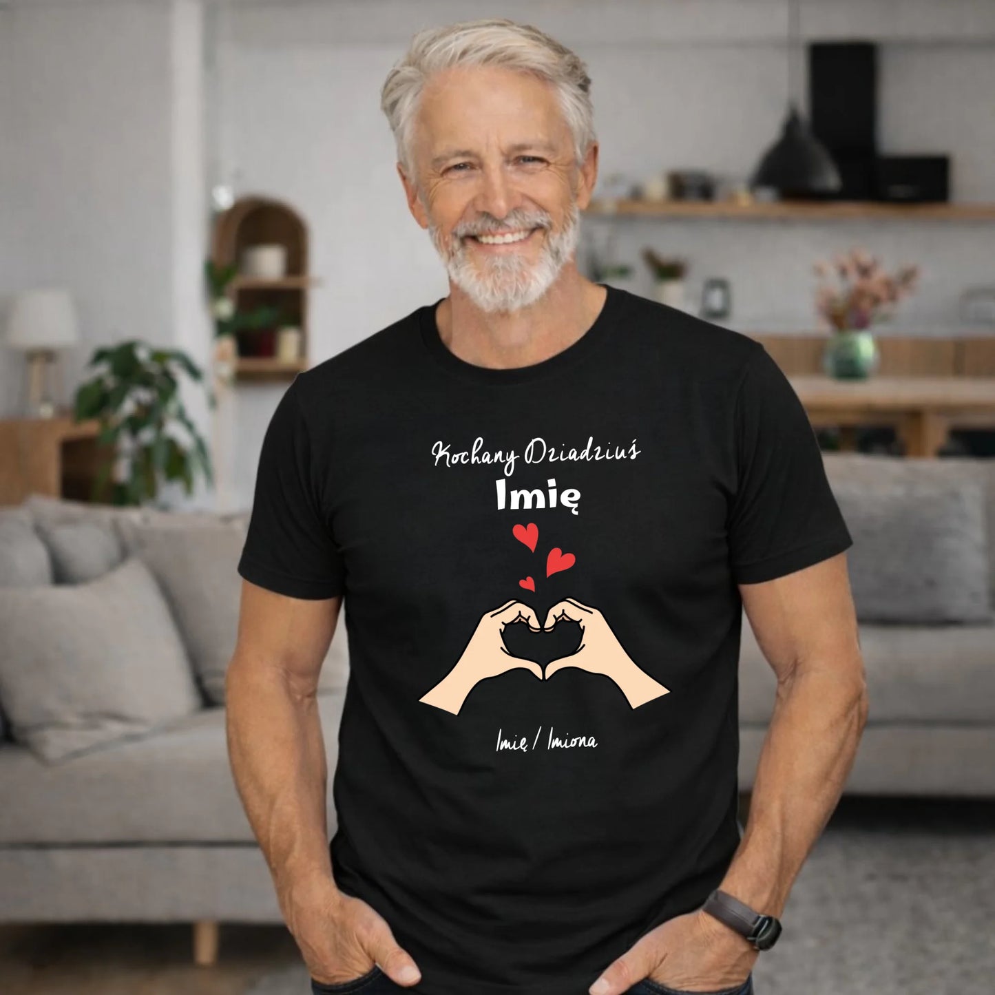 Koszulka dla dziadka - Kochany Dziadek podpis - personalizowana D13 - StoryCups.pl