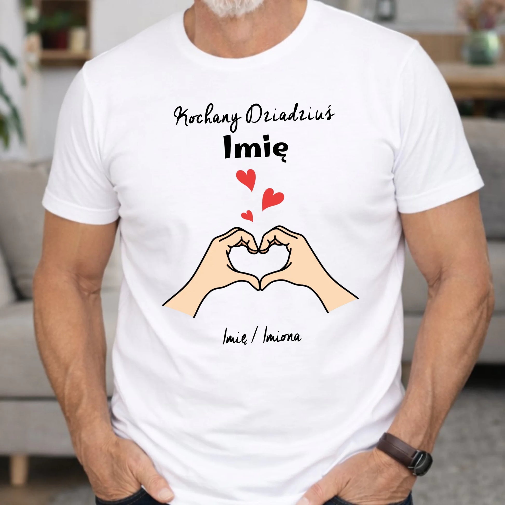 Koszulka dla dziadka - Kochany Dziadek podpis - personalizowana D13 - StoryCups.pl