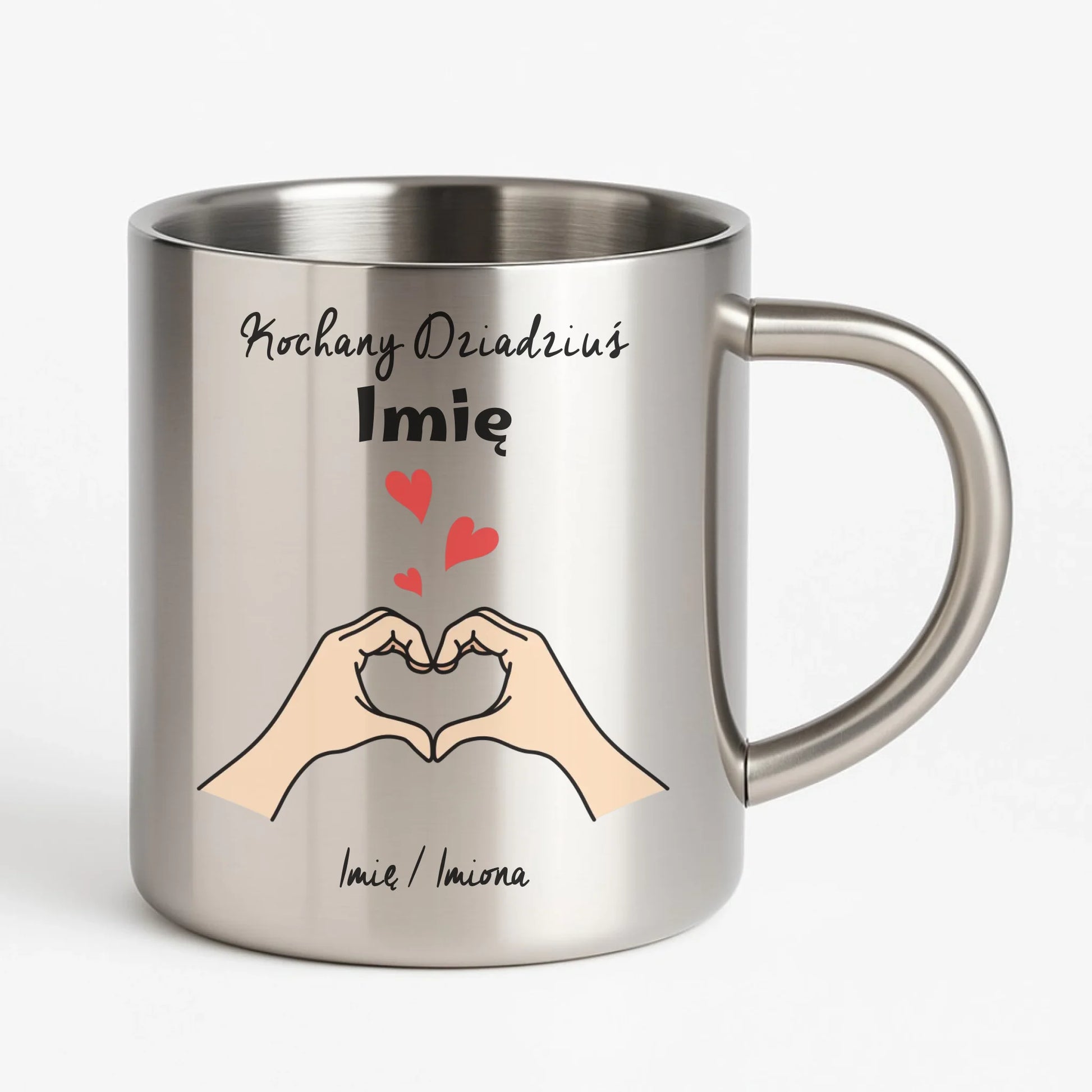 Kubek metalowy dla dziadka - Kochany Dziadek podpis - personalizowany D13 - StoryCups.pl