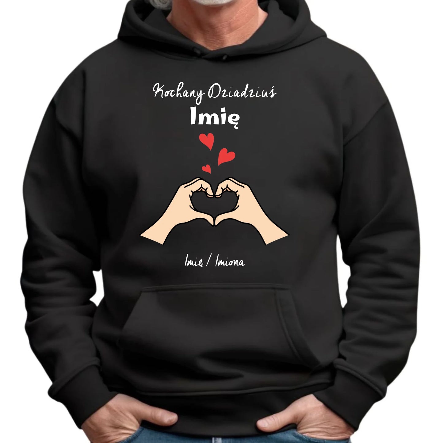Bluza z kapturem dla dziadka - Kochany Dziadek podpis - personalizowana D13 - StoryCups.pl