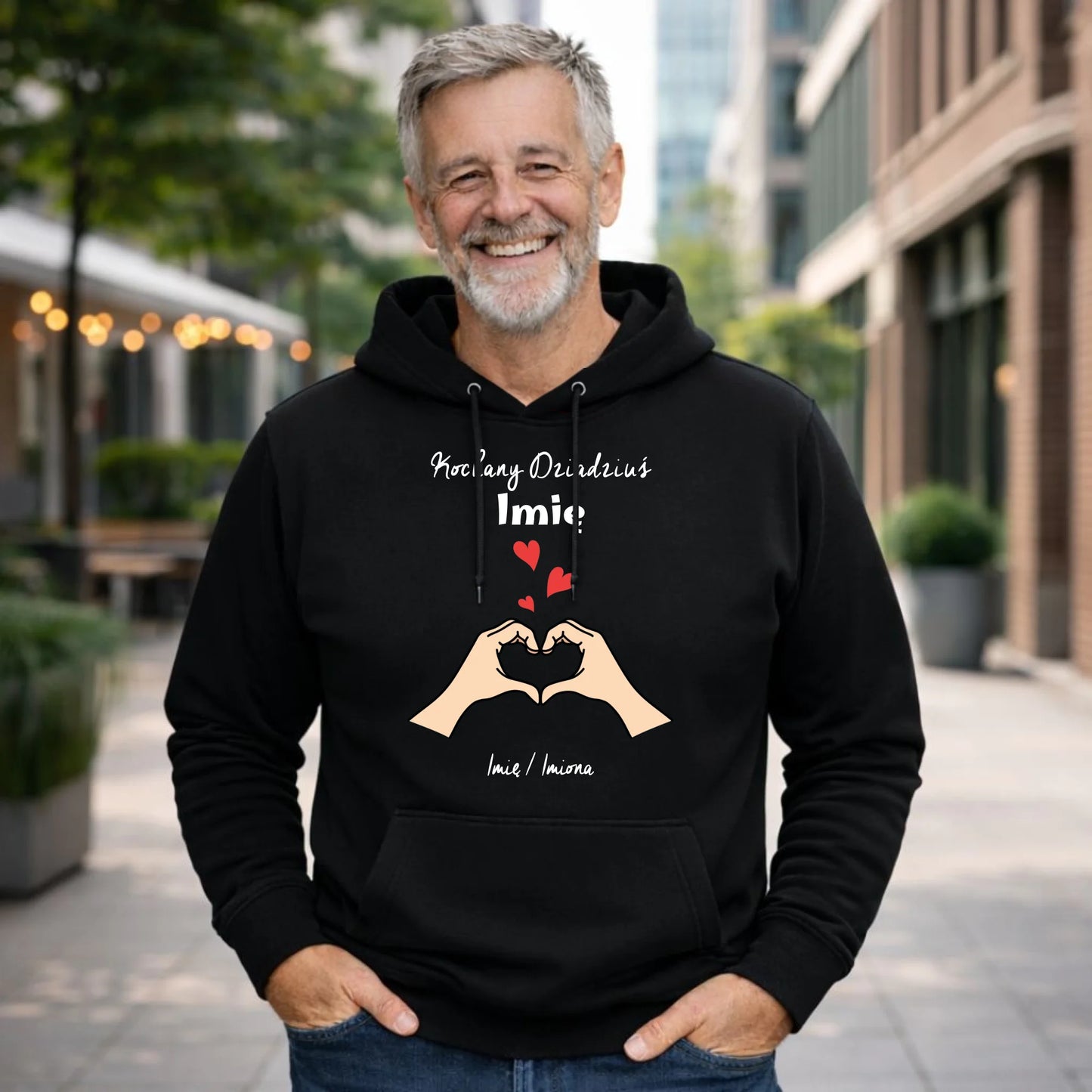 Bluza z kapturem dla dziadka - Kochany Dziadek podpis - personalizowana D13 - StoryCups.pl