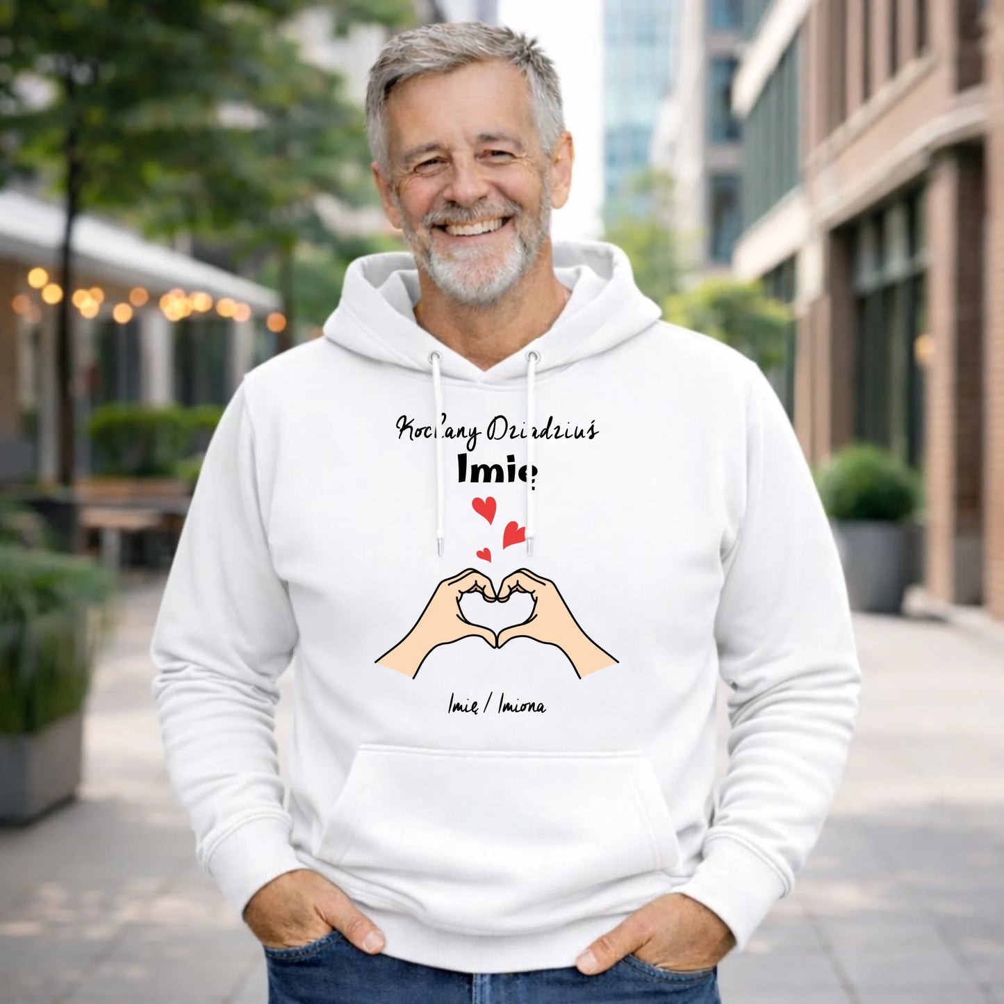 Bluza z kapturem dla dziadka - Kochany Dziadek podpis - personalizowana D13 - StoryCups.pl