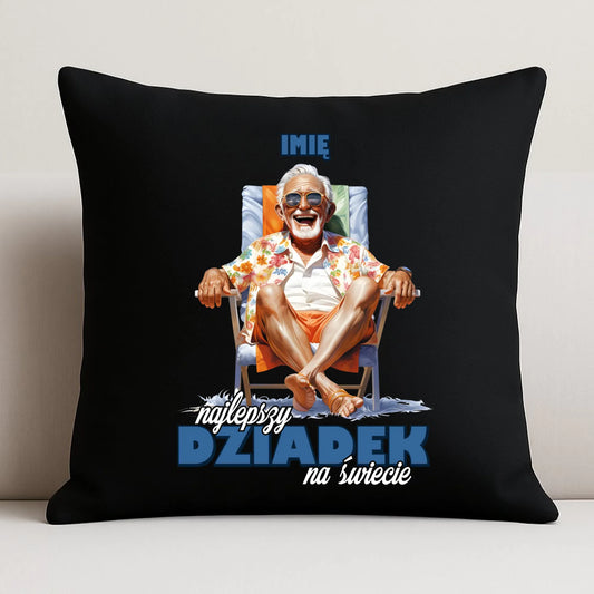 Poduszka dekoracyjna dla dziadka - Najlepszy Dziadek na świecie - personalizowana D14 - StoryCups.pl