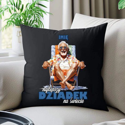 Poduszka dekoracyjna dla dziadka - Najlepszy Dziadek na świecie - personalizowana D14 - StoryCups.pl