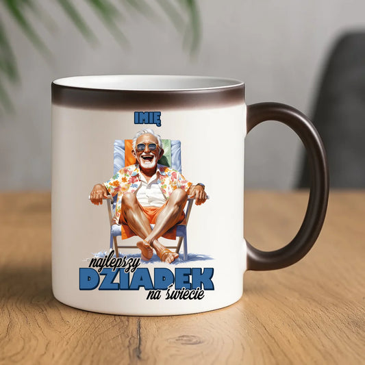 Kubek magiczny dla dziadka - Najlepszy Dziadek na świecie - personalizowany D14 - StoryCups.pl