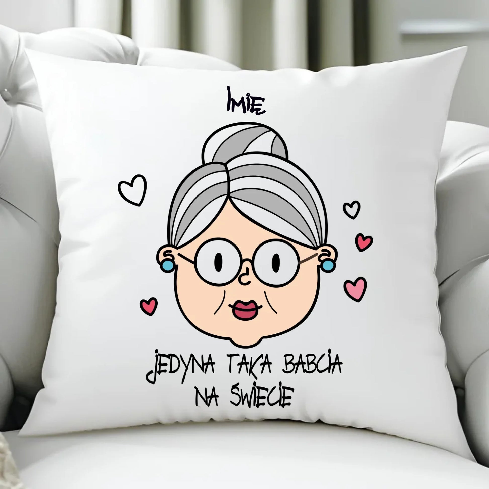Poduszka dla babci - Jedyna taka babcia na świecie - personalizowana B15 - StoryCups.pl