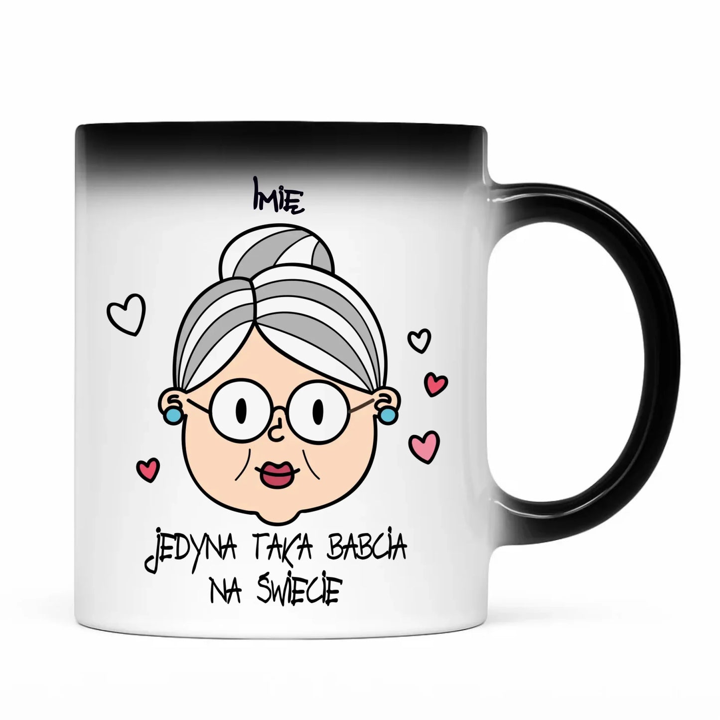 Kubek magiczny dla babci - Jedyna taka babcia na świecie - personalizowany B15 - StoryCups.pl