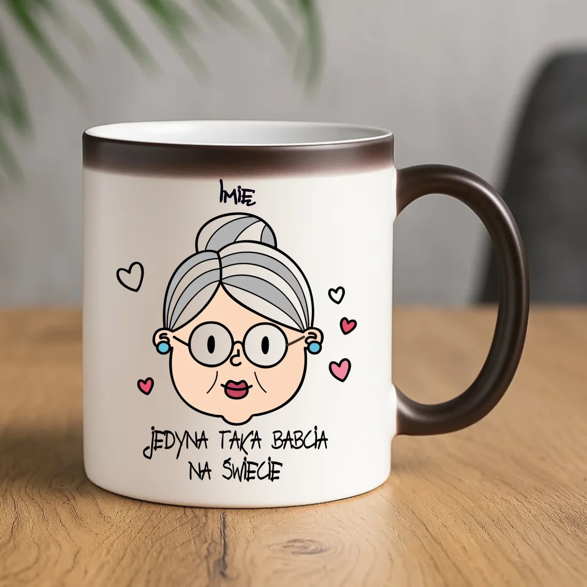 Kubek magiczny dla babci - Jedyna taka babcia na świecie - personalizowany B15 - StoryCups.pl