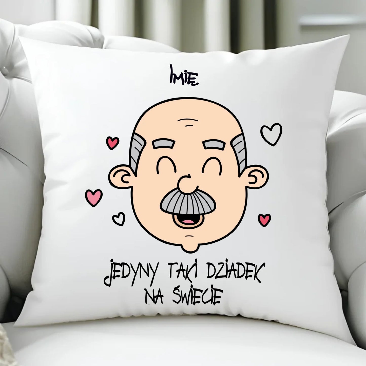 Poduszka dla dziadka - Jedyny taki dziadek na świecie - personalizowana D15 - StoryCups.pl