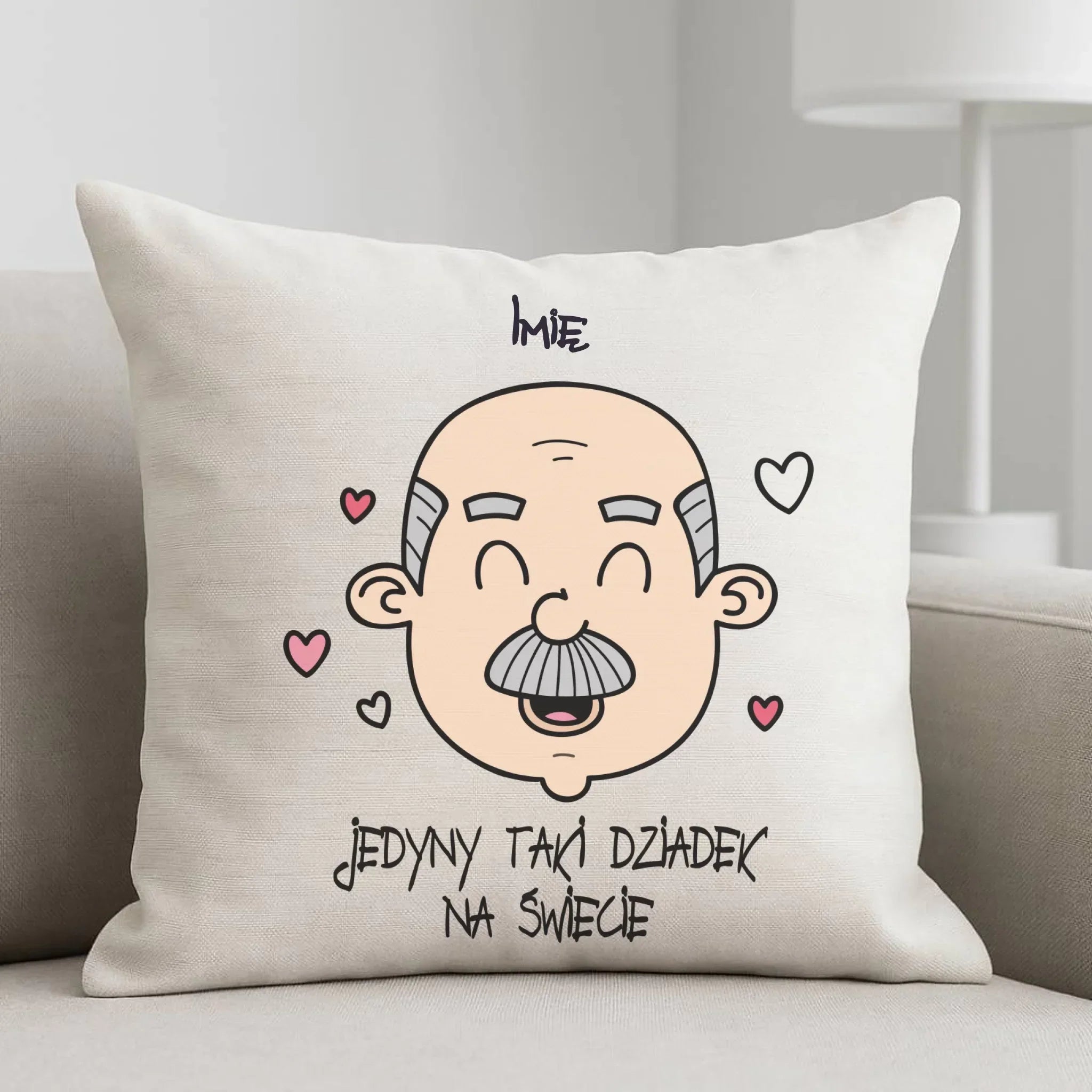 Poduszka dla dziadka - Jedyny taki dziadek na świecie - personalizowana D15 - StoryCups.pl