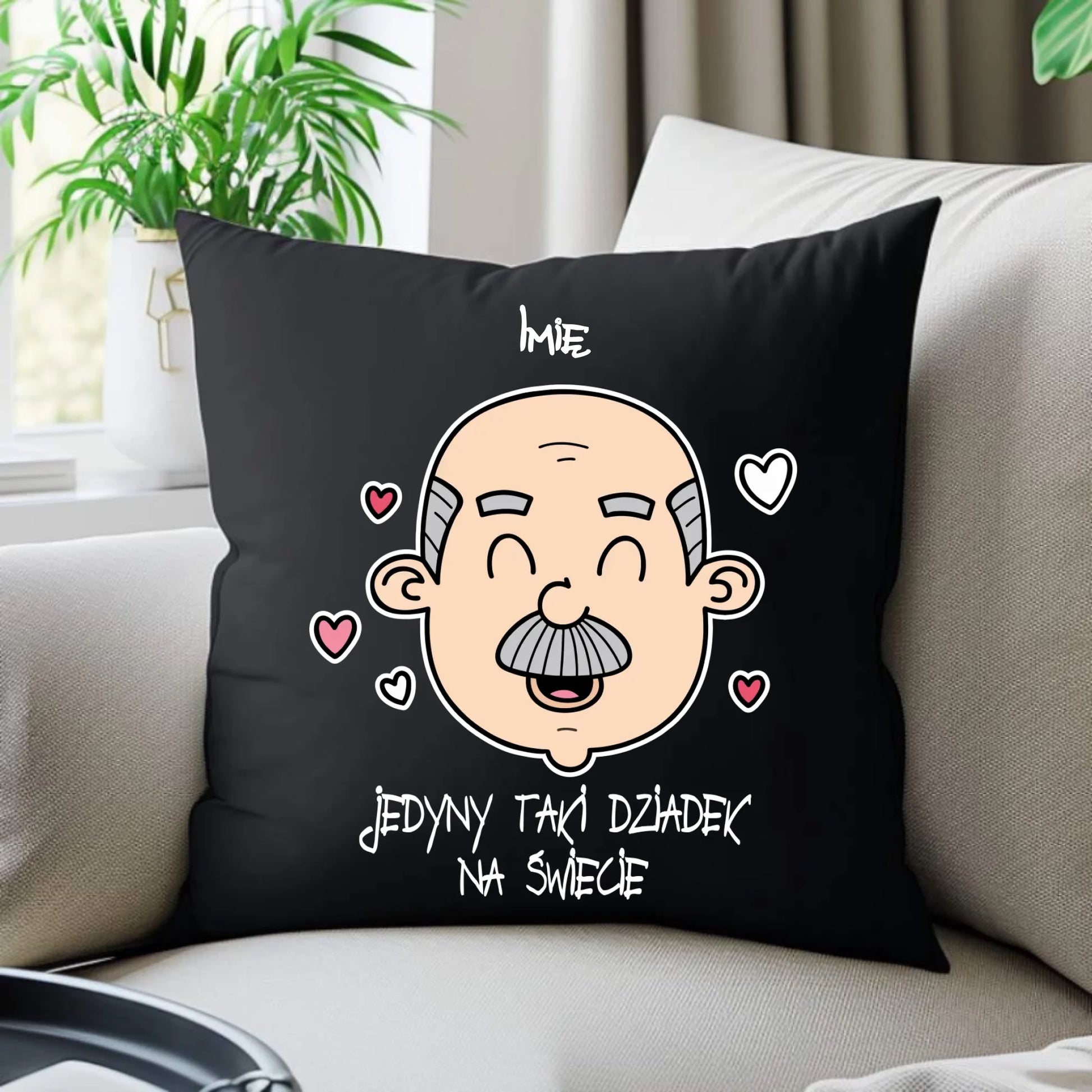 Poduszka dekoracyjna dla dziadka - Jedyny taki dziadek na świecie - personalizowana D15 - StoryCups.pl