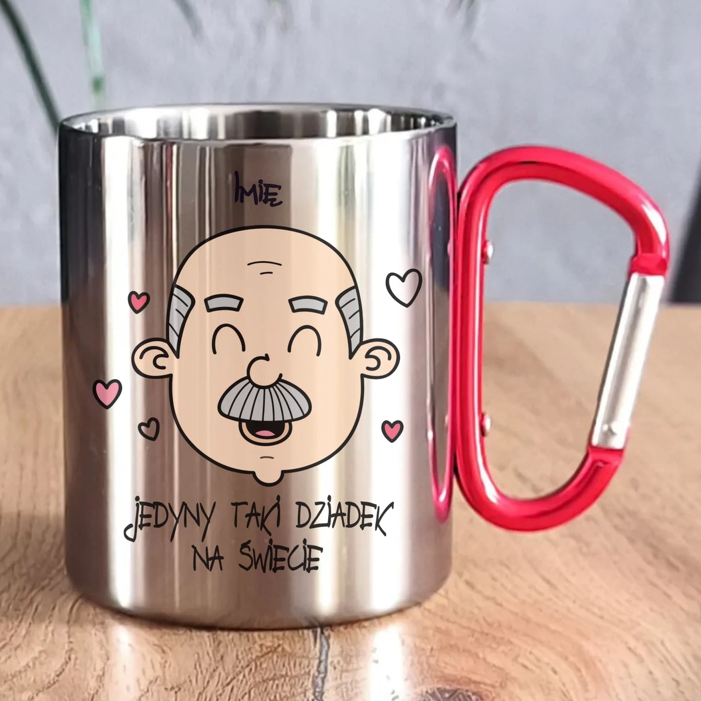 Kubek metalowy dla dziadka - Jedyny taki dziadek na świecie - personalizowany D15 - StoryCups.pl