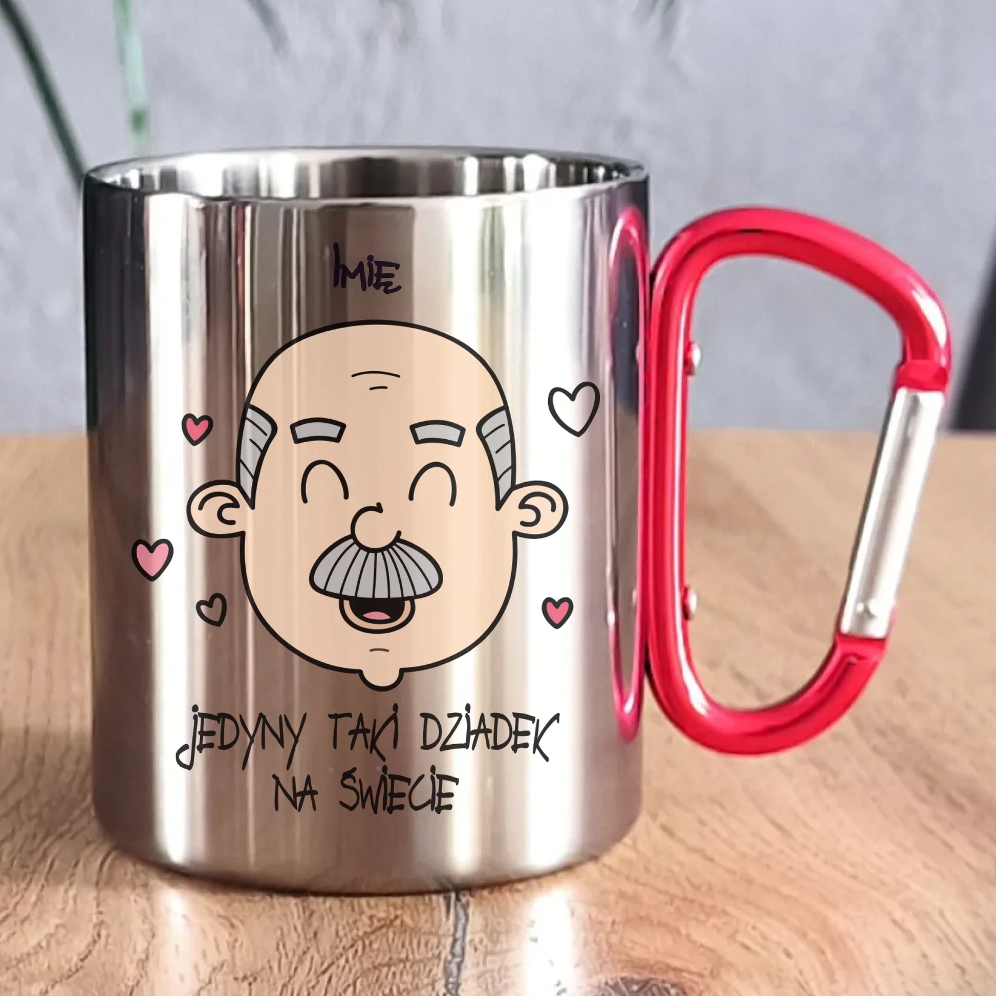 Kubek metalowy dla dziadka - Jedyny taki dziadek na świecie - personalizowany D15 - StoryCups.pl