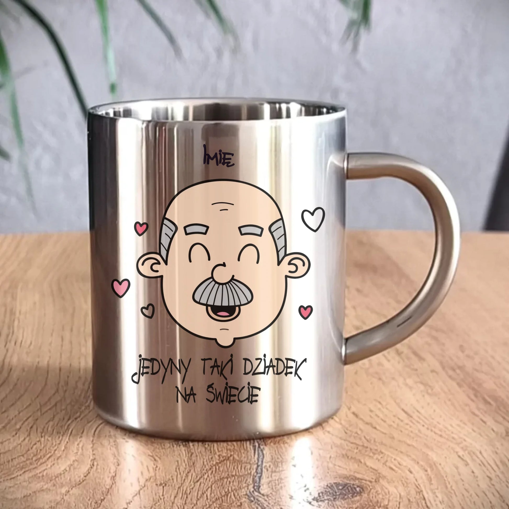 Kubek metalowy dla dziadka - Jedyny taki dziadek na świecie - personalizowany D15 - StoryCups.pl