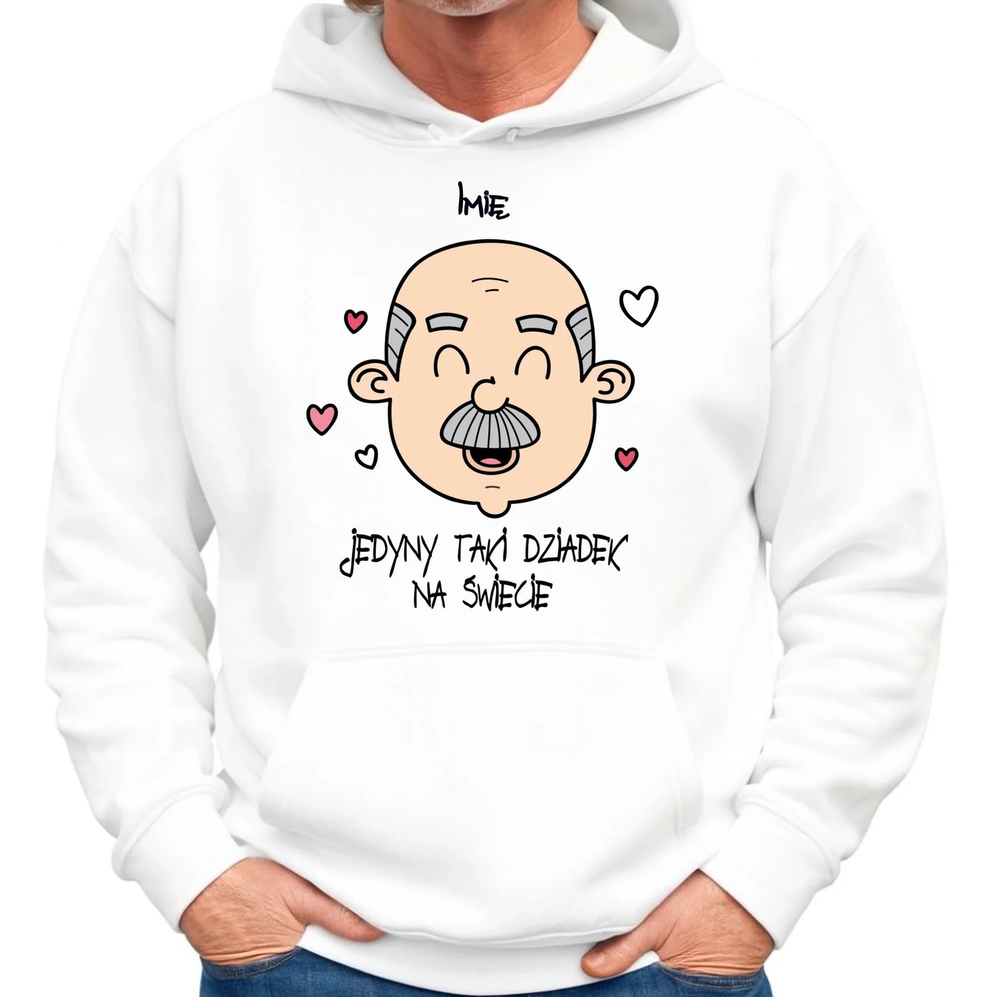 Bluza z kapturem dla dziadka - Jedyny taki dziadek na świecie - personalizowana D15 - StoryCups.pl