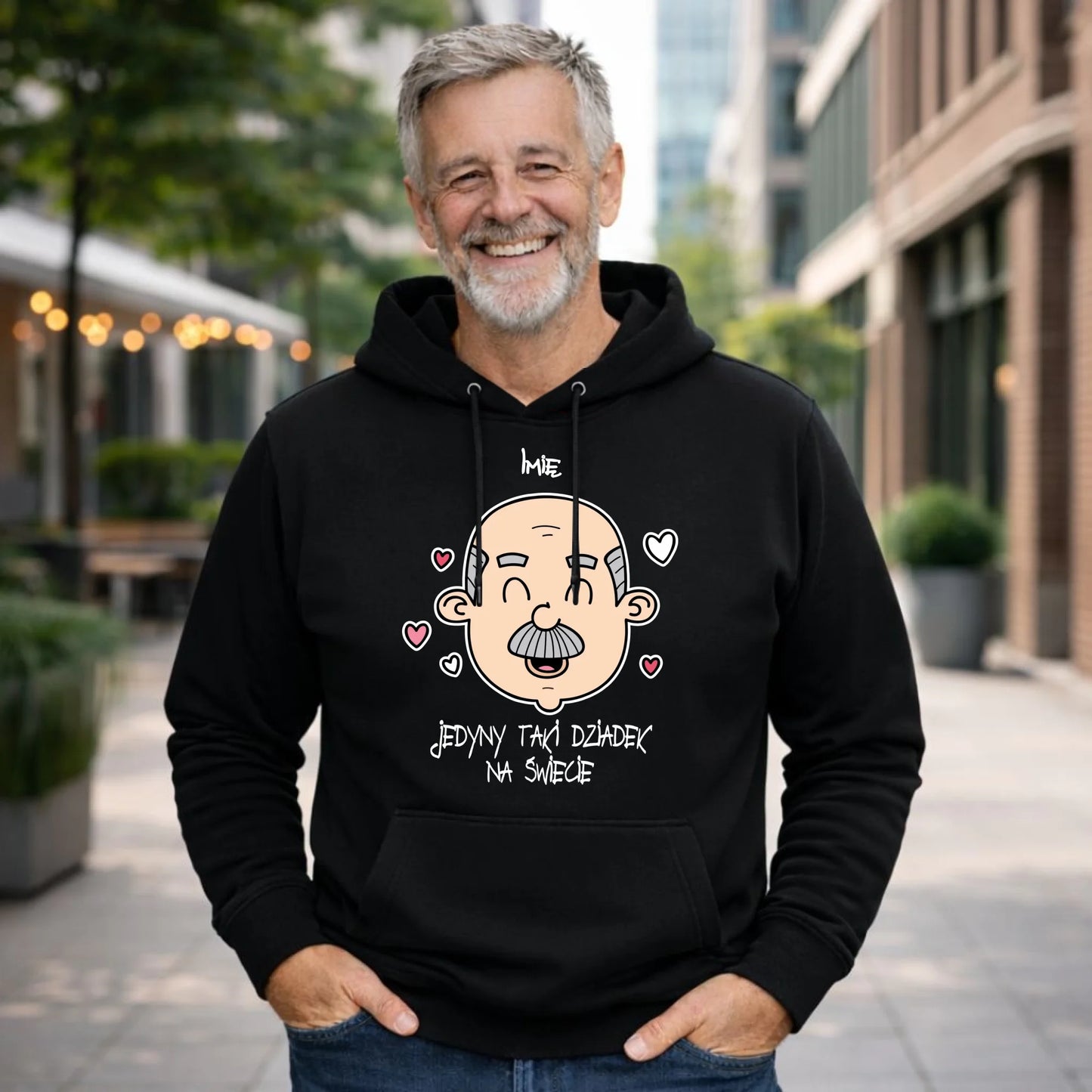 Bluza z kapturem dla dziadka - Jedyny taki dziadek na świecie - personalizowana D15 - StoryCups.pl