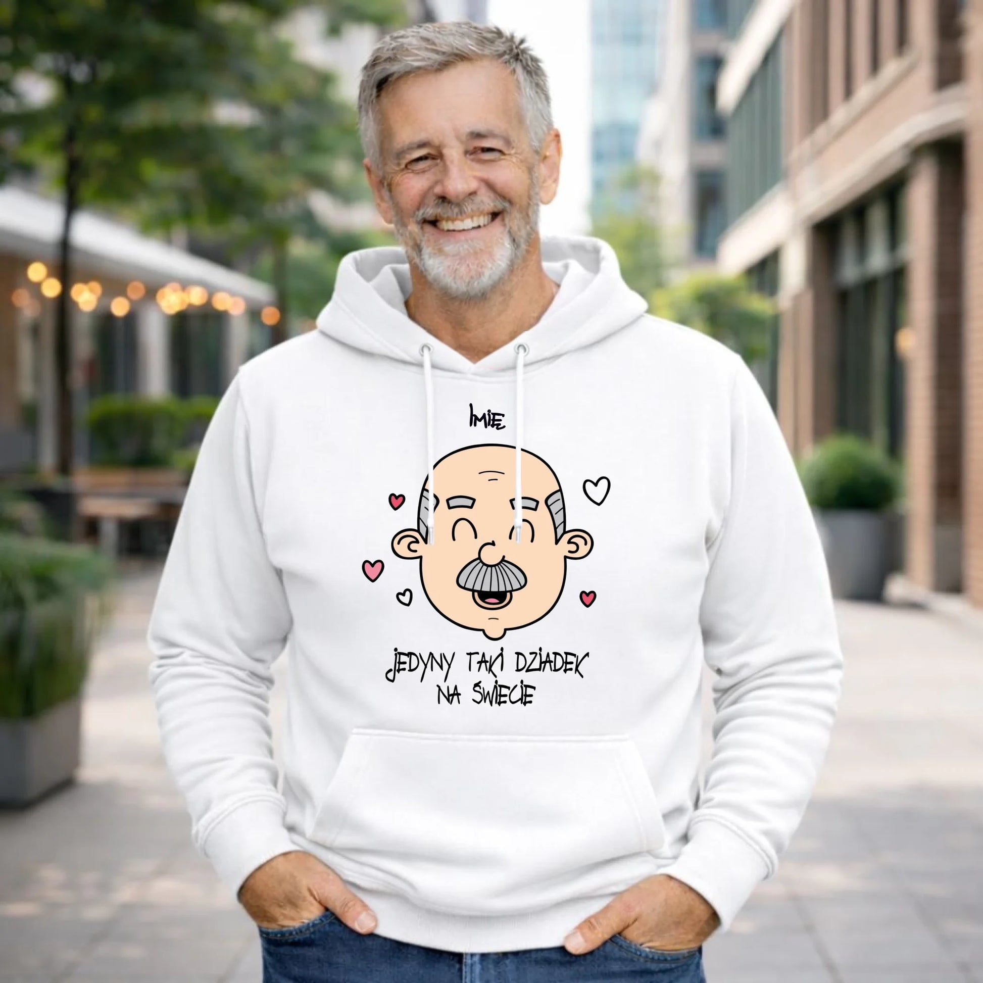 Bluza z kapturem dla dziadka - Jedyny taki dziadek na świecie - personalizowana D15 - StoryCups.pl