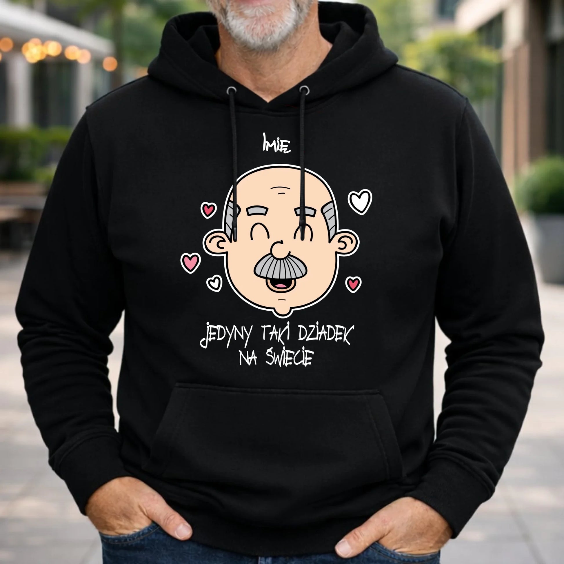 Bluza z kapturem dla dziadka - Jedyny taki dziadek na świecie - personalizowana D15 - StoryCups.pl