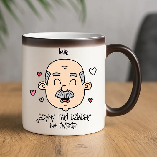 Kubek magiczny dla dziadka - Jedyny taki dziadek na świecie - personalizowany D15 - StoryCups.pl