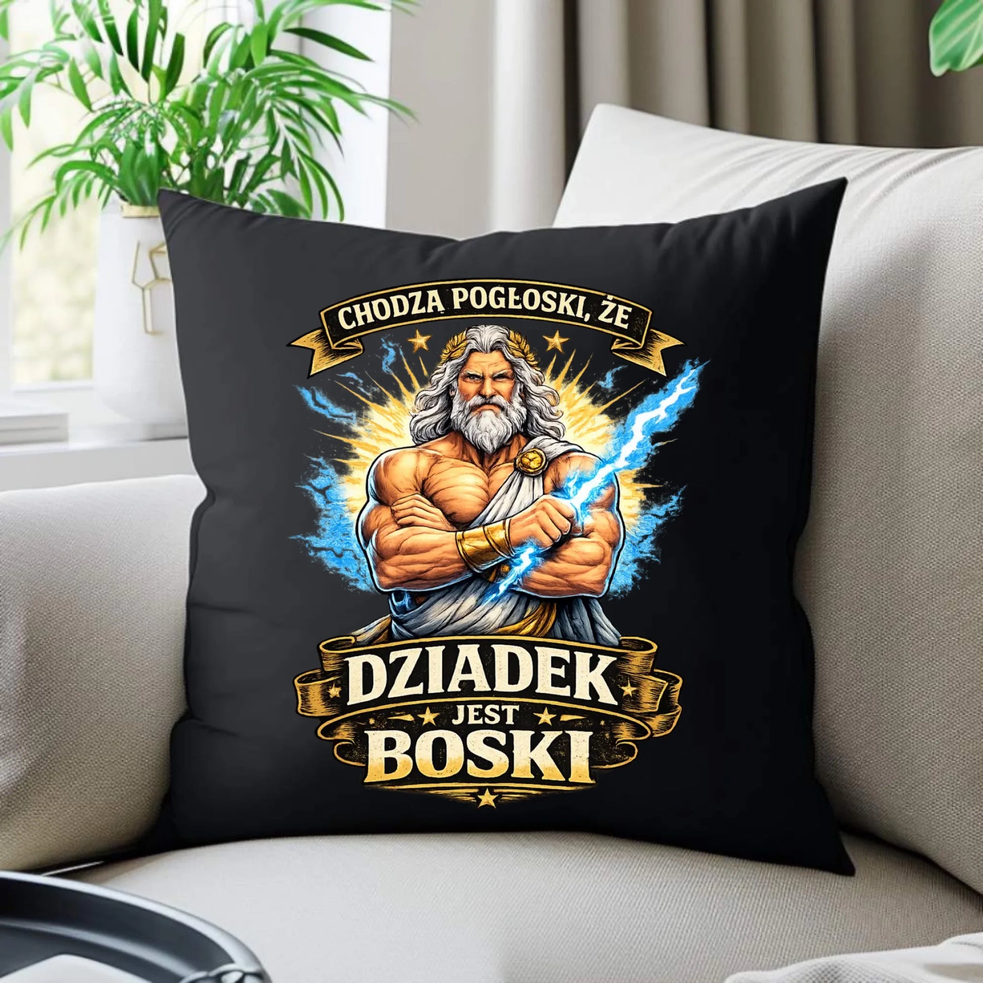 Poduszka dekoracyjna dla dziadka - Chodzą pogłoski, że dziadek jest boski D16 - StoryCups.pl