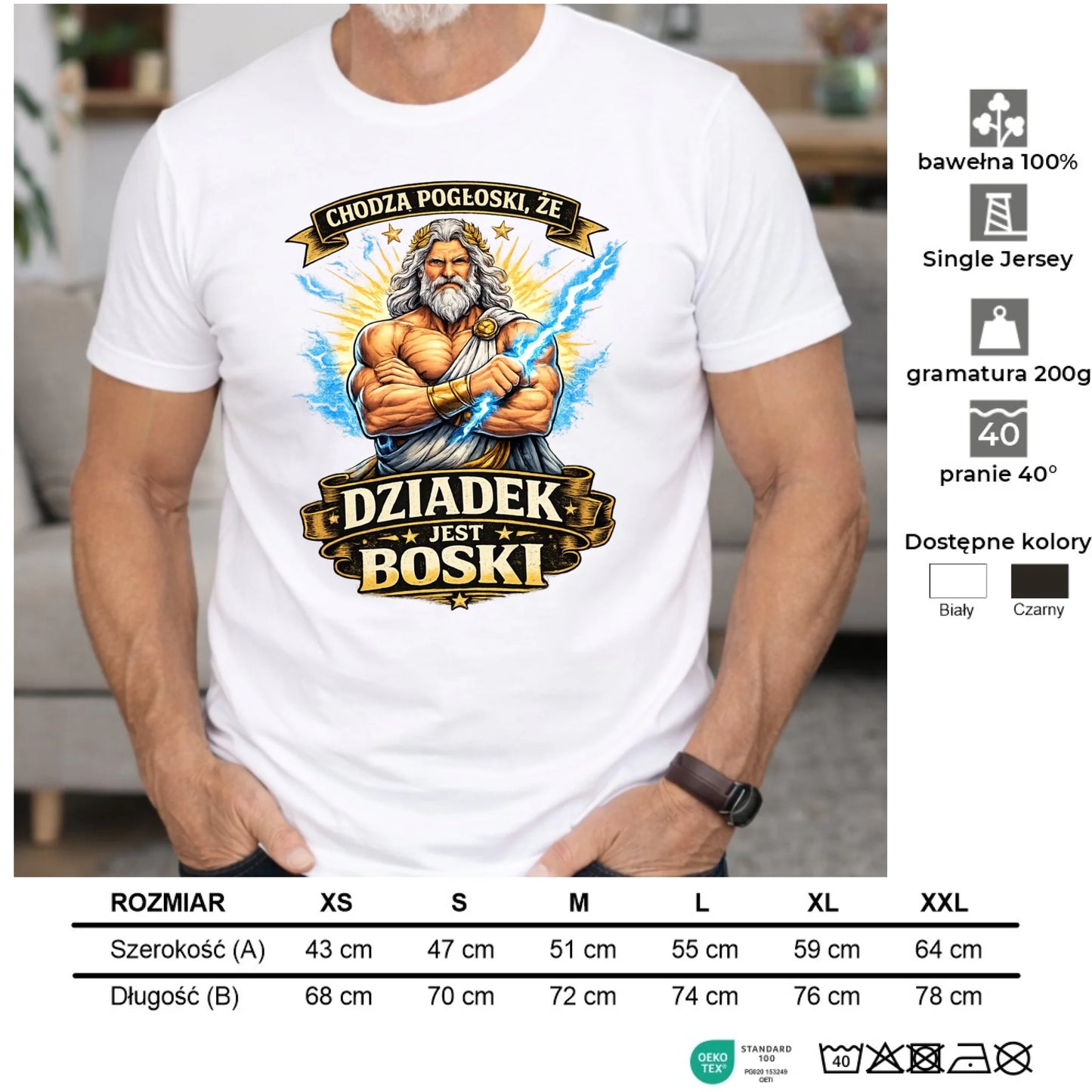 Koszulka dla dziadka - Chodzą pogłoski, że dziadek jest boski D16 - StoryCups.pl