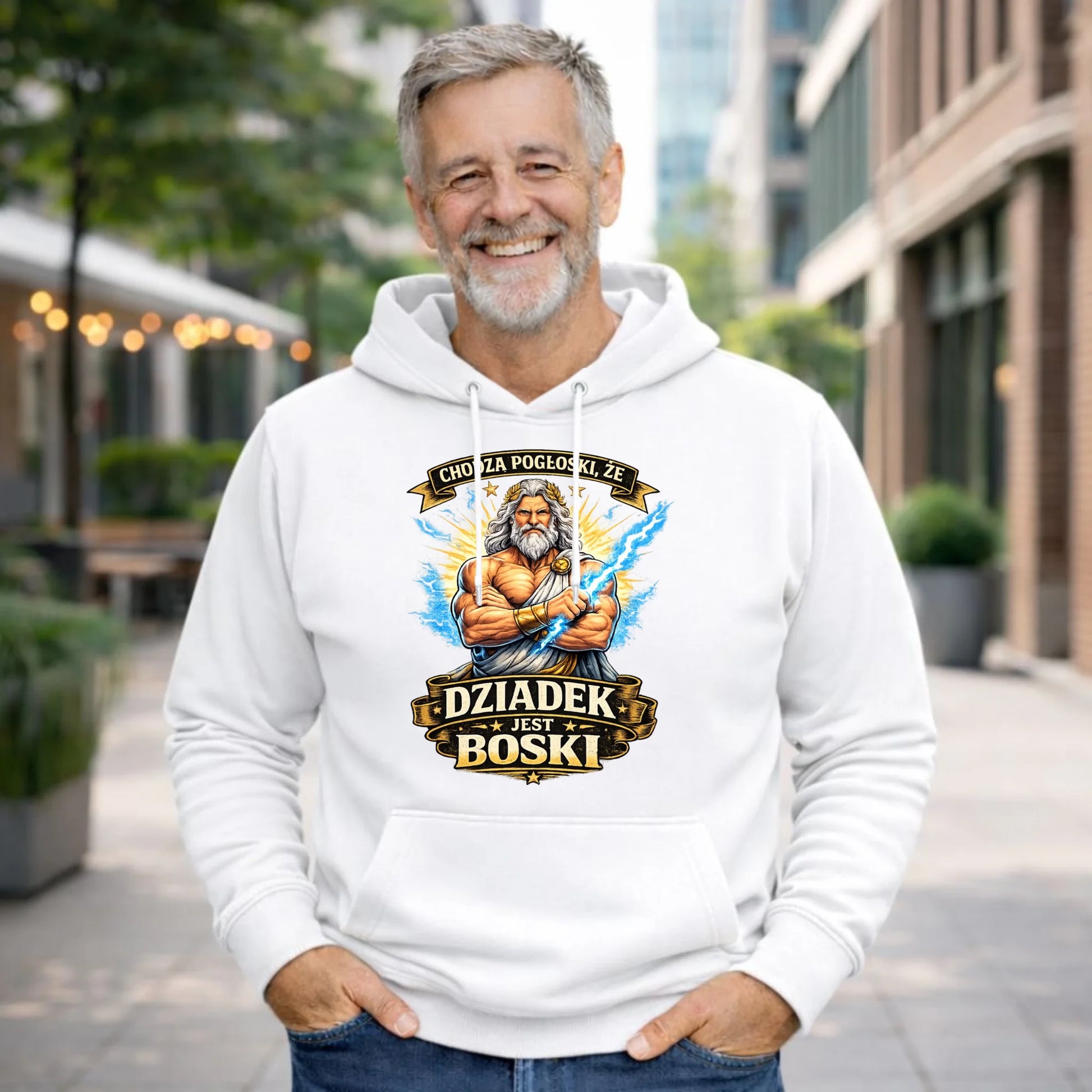 Bluza z kapturem dla dziadka - Chodzą pogłoski, że dziadek jest boski D16 - StoryCups.pl