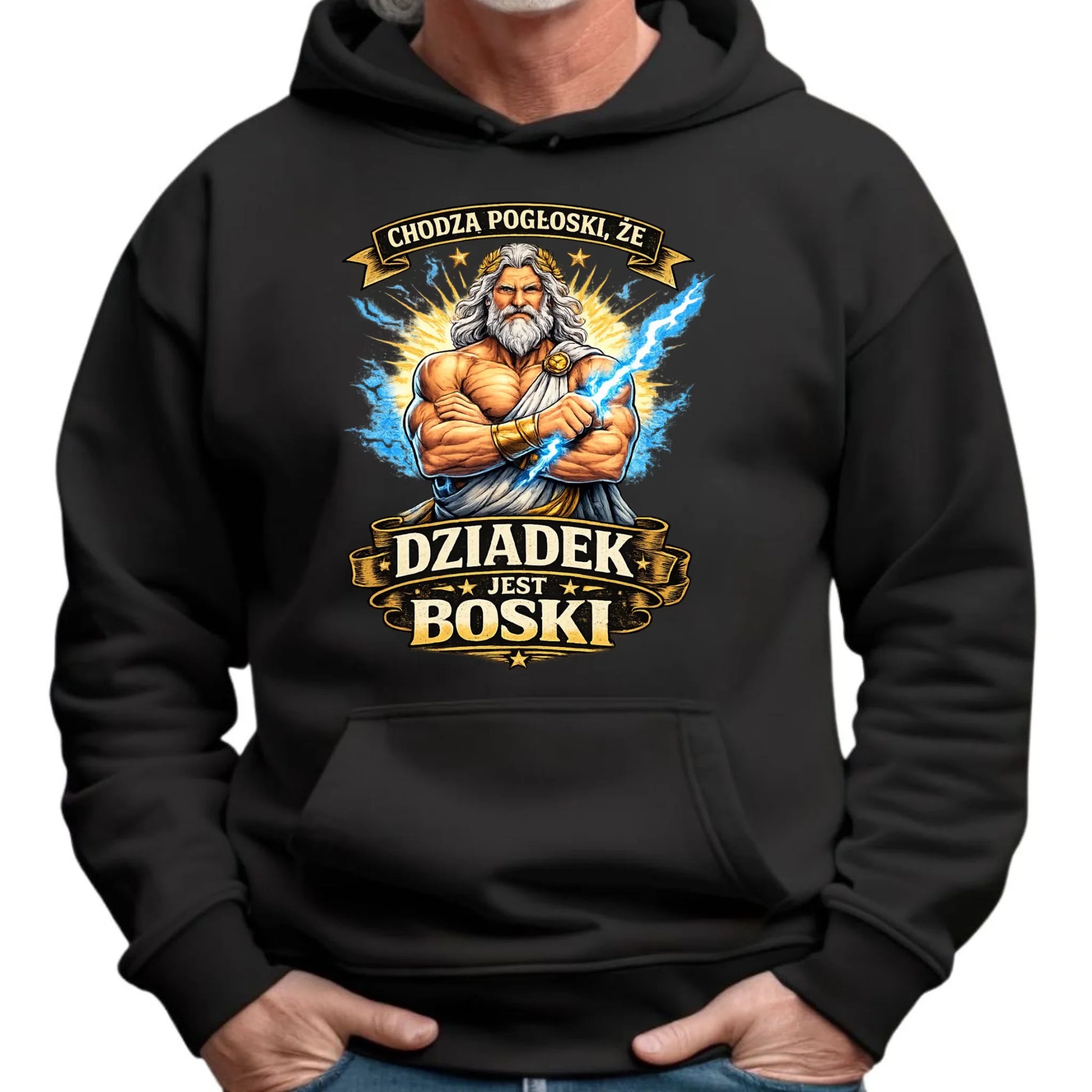 Bluza z kapturem dla dziadka - Chodzą pogłoski, że dziadek jest boski D16 - StoryCups.pl