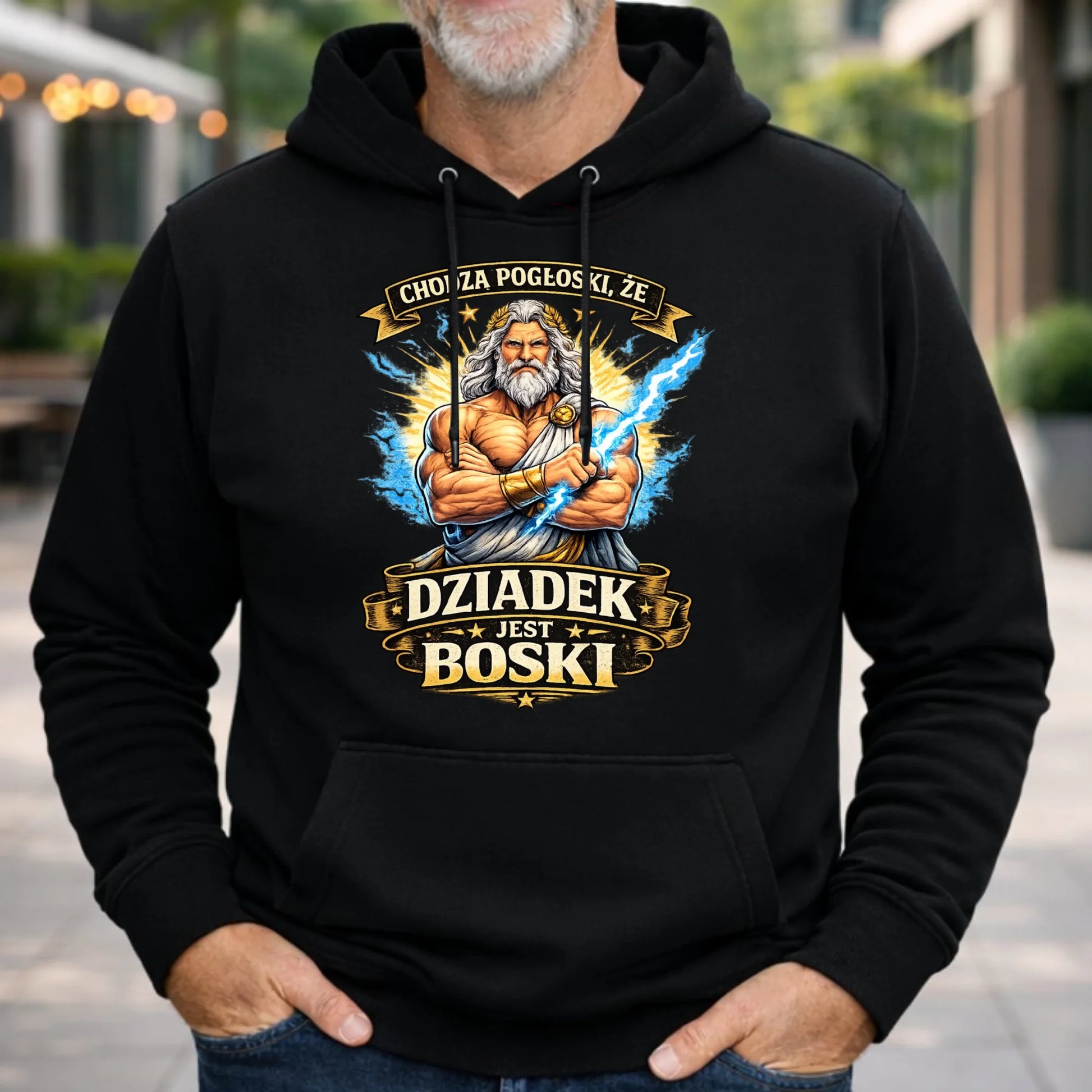 Bluza z kapturem dla dziadka - Chodzą pogłoski, że dziadek jest boski D16 - StoryCups.pl