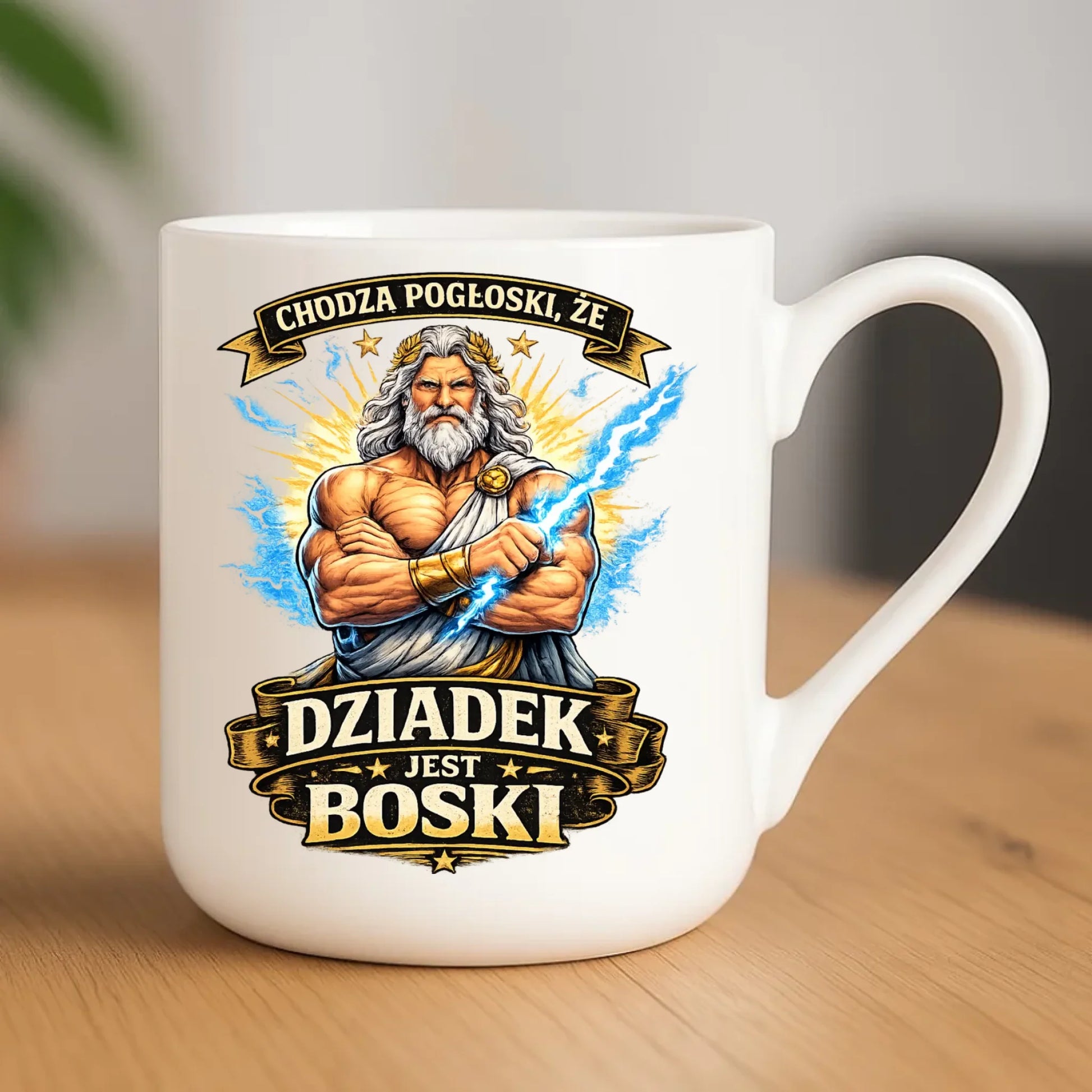 Kubek elegant dla dziadka - Chodzą pogłoski, że dziadek jest boski D16 - StoryCups.pl
